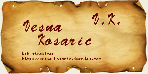 Vesna Košarić vizit kartica